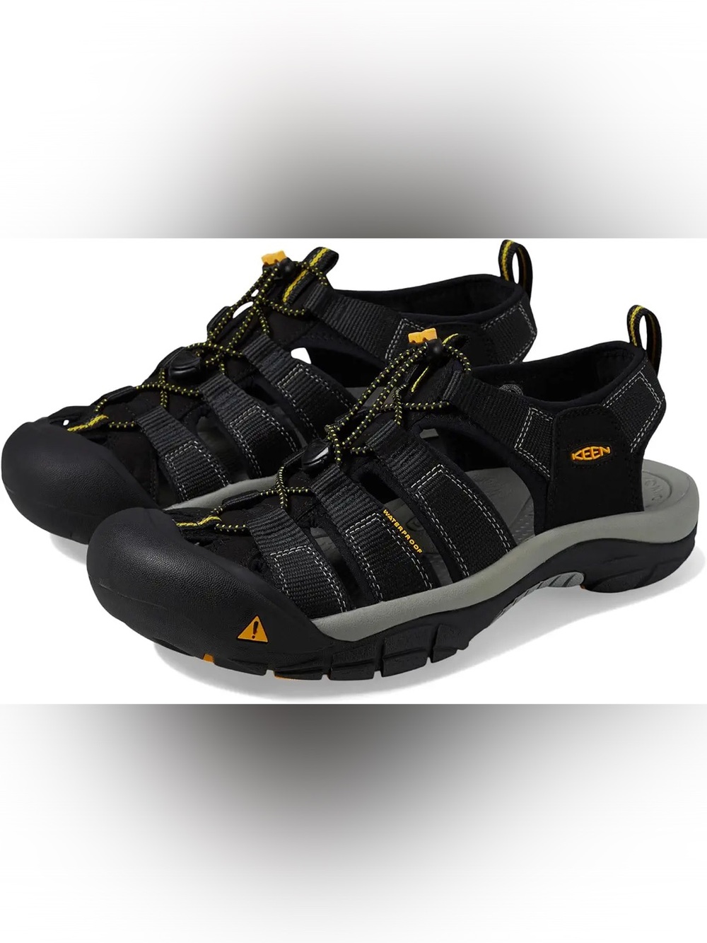 Keen Men's Black and Yellow Outdoor Sandals